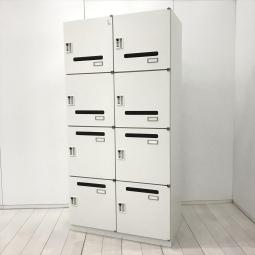【フレキシブルな働き方に対応するメールロッカー！鍵の持ち運び要らずで便利に使えるダイヤル錠タイプ！】■イトーキ(ITOKI)製　シンライン(THIN LINE)シリーズ　8人用パーソナルロッカー　■投函口あり　■ダイヤル錠　■ホワイト