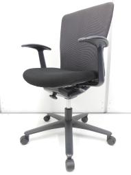 【西】～安心感のある座り心地を、毎日の仕事に～【ウチダ】【ルディオ】【固定肘】【グレー】【ハイバック】【チェア】【椅子】【イス】【事務椅子【格安】【安い】【メーカー】【福岡オフィス家具】【福岡中古家具】【中古事務什器】【中古チェア】【中古椅子】