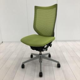 【在庫入替セール品！（本在庫限定価格）】【長時間の着座でも疲れにくいサポート感！】■オカムラ(okamura)製　バロンチェア(Baron)　肘無し　ハイバック　背面メッシュ　■ライムグリーン　【弊社使用欄：A01039028】【HU】