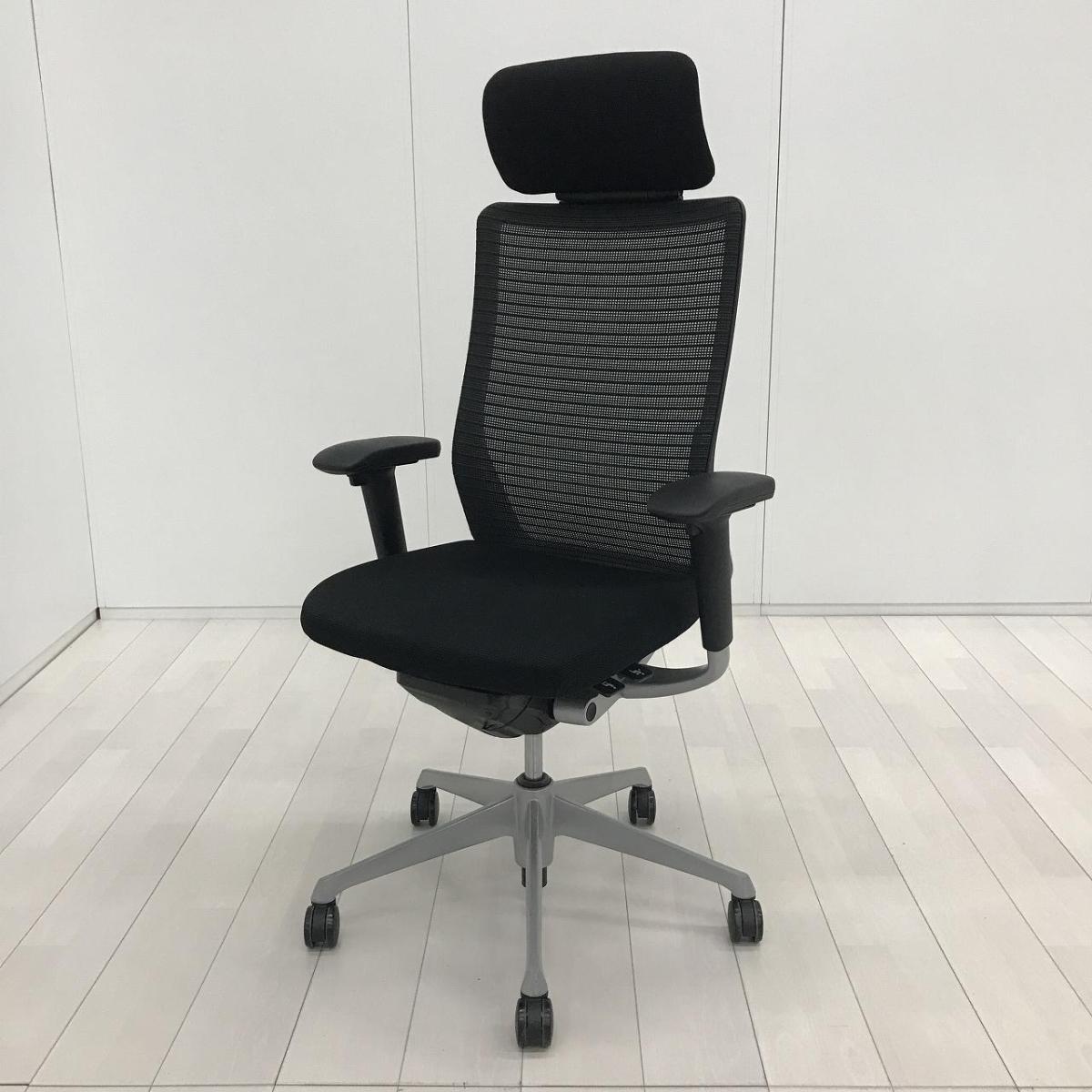 中古】コーラルメッシュ CQ8AGR-FSH1 オカムラ/okamura 肘付ハイバック 
