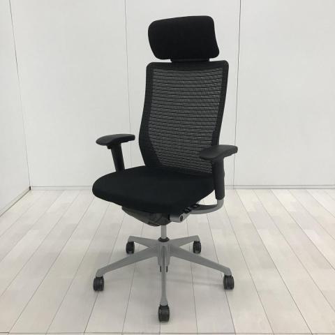 【中古】コーラルメッシュ CQ8AGR-FSH1 オカムラ（okamura） 肘付ハイバックチェア