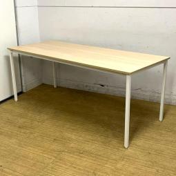 【在庫入替セール】おしゃれな木目の会議テーブル　イトーキ　オリゴテーブル　W1800mmの4~6名様使用推奨サイズ　天板：ホワイトオークM（角型）　脚：ホワイト（4本脚）