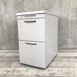 ■オカムラ製　3段脇机　SD　グレー　シリンダー錠　※H700