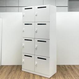 【固定席を持たないモバイルワーカーにもオススメ！人気のメールロッカー！】■イトーキ(ITOKI)製　サフィ(suffi)シリーズ　8人用パーソナルロッカー　W900×D450×H1870㎜　■投函口付　■ダイヤル錠　■ホワイト