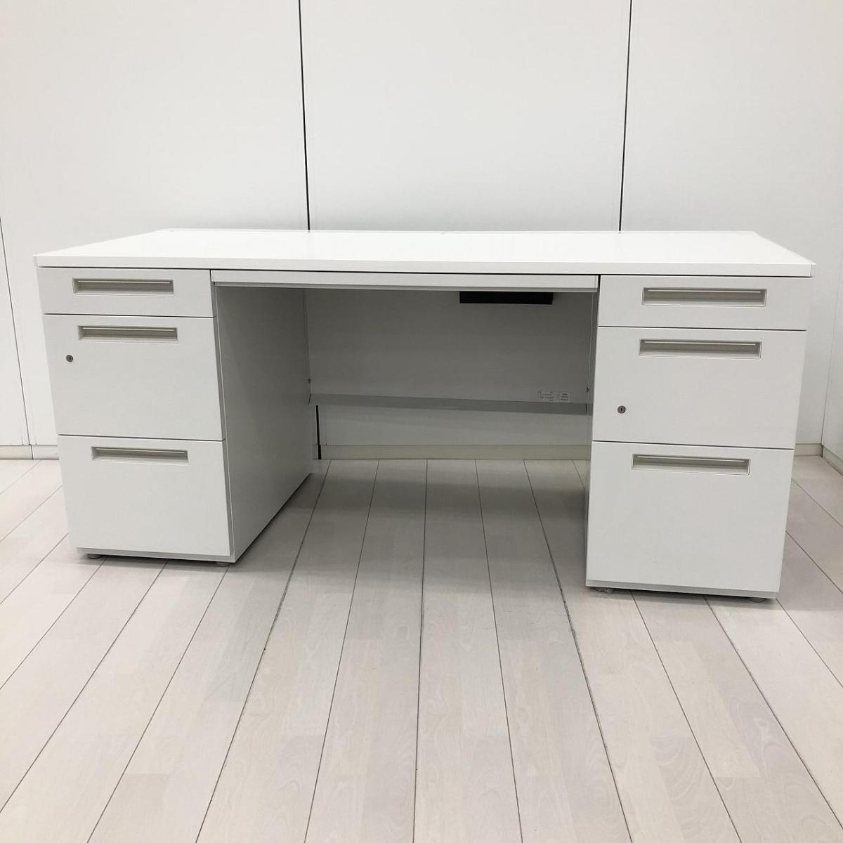 【在庫セール品：2台限定】【T5】■イナバ(Inaba)製　デュエナ(DuENA)シリーズ　両袖デスク　W1600×D700mm　　■ホワイト　■配線Kタイプ　■シリンダー錠【充実のワークスペースで作業効率アップ！　上長席におすすめ！　豊富な引出しで机上をスッキリ整理！】
                        デュエナ
                                    中古
            