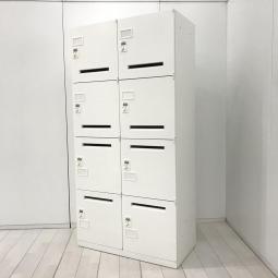 【フリーアドレスのオフィスにオススメ！鍵の持ち歩き不要なダイヤル錠タイプ！】■オカムラ(okamura)製　レクトライン(Rectline)シリーズ　8人用ロッカー　パーソナルロッカー　■投函口・ネームプレート有り　■ダイヤル錠　■ホワイト　※非常解錠キーは付属しておりません。必要なお客様はご相談くださいませ。