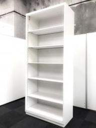 【A4ファイルも沢山収納可能！ホワイトカラーの人気シリーズオープン書庫！）■イトーキ（ITOKI）製　シンライン（THIN LINE）　オープン書庫　※扉外し商品のため外し跡がございます。