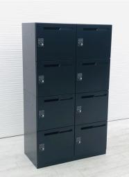 【5月7日入荷】【2列4段で省スペースに設置！いま人気のブラックカラー！】■コクヨ　イノンシリーズ　8人用パーソナルロッカー　ダイヤル錠タイプ　メール投函口あり　■固定席を持たないモバイルワーカーにもオススメ！【在庫入替セール品！（本在庫限定価格）】【KOKUYO　iNON】【ABW】