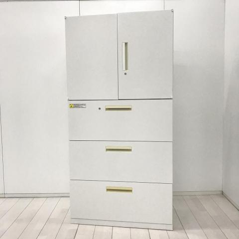 【中古】HSシリーズ 5-820-5002  / 5-825-7052 N1 ウチダ（UCHIDA) ハイキャビネット／両開き＋3段ラテラル