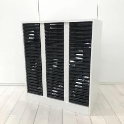 【大量書類を、一目で管理！業務効率を高める内田洋行の定番！】■内田洋行（UCHIDA）製　HSシリーズ　浅型3列×23段　A4対応　■ホワイト　【弊社使用欄：A01073151】