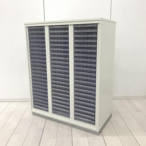 【中古】L6  プラス（PLUS） ローキャビネット／クリスタルトレー