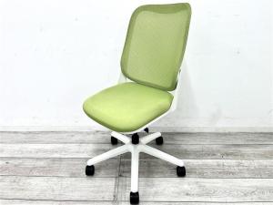【定価約７万円】【身体の重心位置に合わせて座面が前後5°ずつ揺れる、スイングスライド機能搭載！】■ライオン製ライドシリーズ　■肘無ハイバックチェア　■ライトグリーン　■背面メッシュ