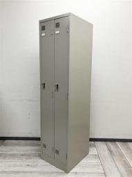 【中古ではなかなか見ないレアサイズ！】■東洋事務器工業　2人用更衣ロッカー　LK-2　グレー　■シリンダー錠　鏡付き