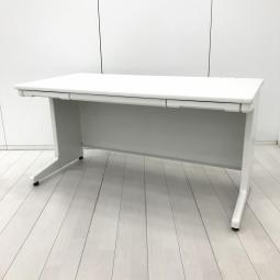 【幅広いワークスペースで作業効率アップ！スタンダードなデザインで使いやすい！】■プラス(PLUS)製　LA Deskシリーズ　平机　■引き出し付き　W1400×D700㎜　■ホワイト【弊社使用欄：A01073784】