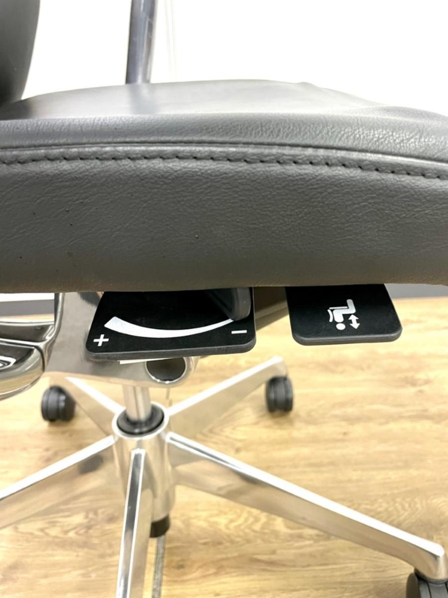 中古】コーラルチェア CQ43BS P676 オカムラ/okamura 肘付ミドルバック