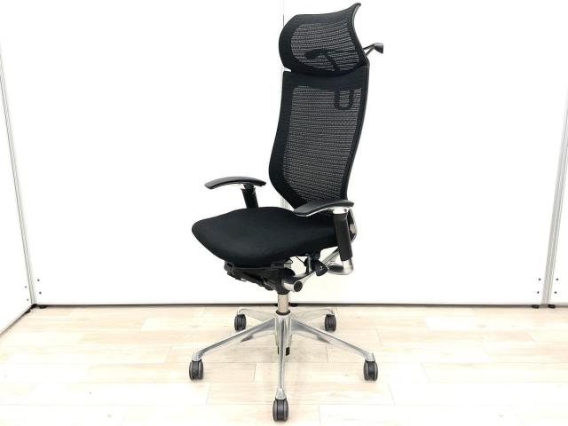 【中古】バロンメッシュチェア  オカムラ（okamura） 肘付ハイバックチェア