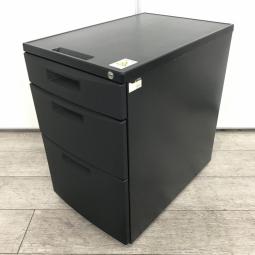 【デスク下の収納・書類管理に！使いやすさ抜群のキャスター付き３段ワゴン】■イトーキ（ITOKI）製　CZシリーズ　3段ワゴン　デスクインワゴン　H615㎜　■キャスター付　■シリンダー錠　■ブラック
