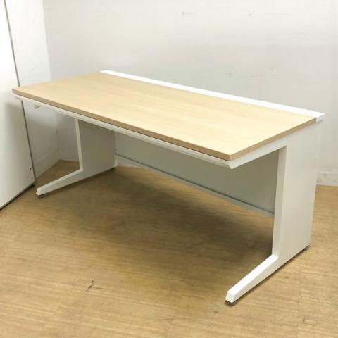 オカムラ　アドバンス　平机　大きめでゆったり使えるW1600サイズ　ネオウッドライト×ホワイト　薄引き出し付き【愛知・名古屋・豊田・静岡・浜松】