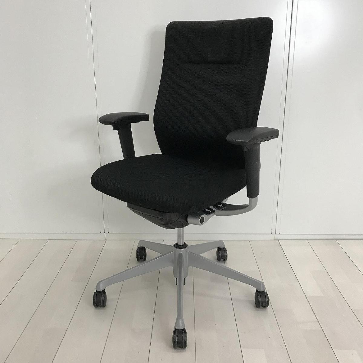 中古】コーラルメッシュ CQ87GR FSF1 オカムラ/okamura 肘付ハイバック 