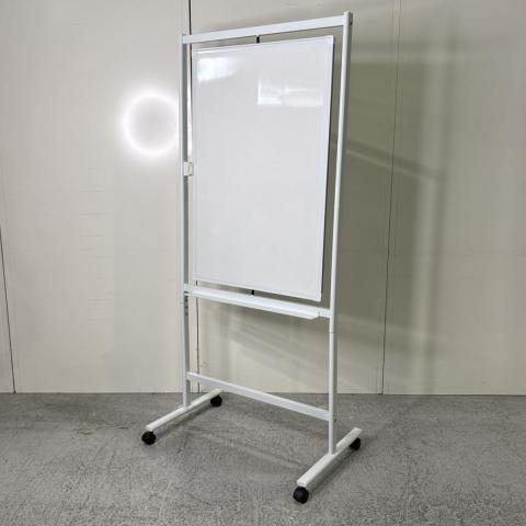 ★プラス製 ホワイト キャスター付き W748xD462xH1605サイズ 横回転式 書いて、動かして、すぐ使える。会議効率を一段上へ! 自立式・ 両面ホワイトボード!!