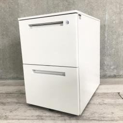 【A4ファイルが2段分収納可能！人気の２段ホワイトワゴン！】■イトーキ(ITOKI)製　CZRワゴン　デスクインワゴン　２段ワゴン　W395×D590×H610㎜　■シリンダー錠　■ホワイト
