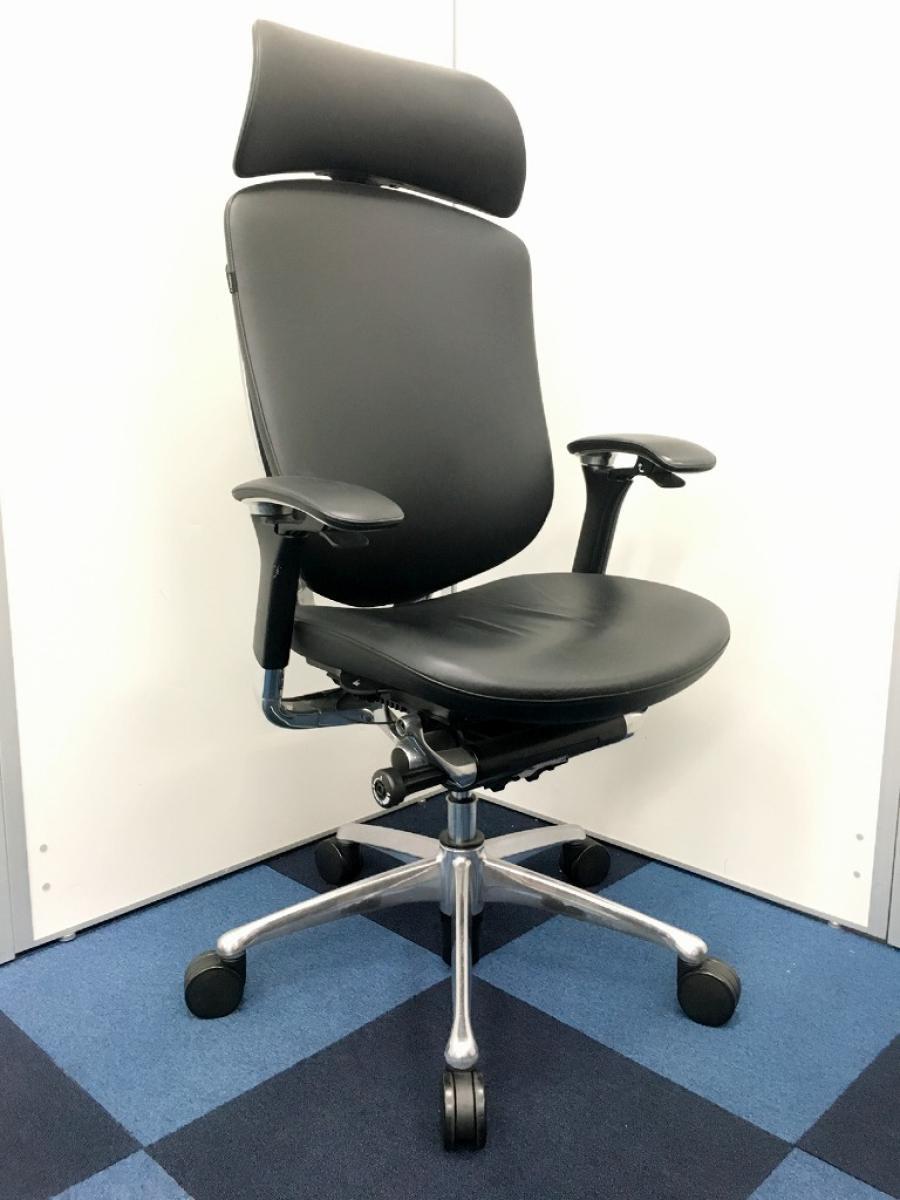 中古】コンテッサチェア CM55AB P676 オカムラ/okamura 肘付ハイバック 