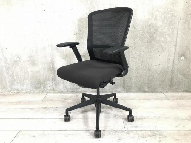 【中古】エルフィ ELA2-00B ウチダ（UCHIDA) 肘付ミドルバックチェア