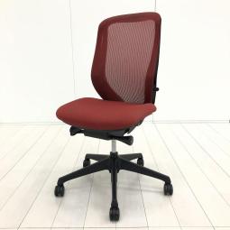【前傾チルト機能付き！オカムラ製品で最も人気を集める高機能メッシュチェア！】■オカムラ（okamura）製　シルフィー（Sylphy）チェア　肘無ハイバック　■背面メッシュ　■レッド×ブラックシェル【T5】