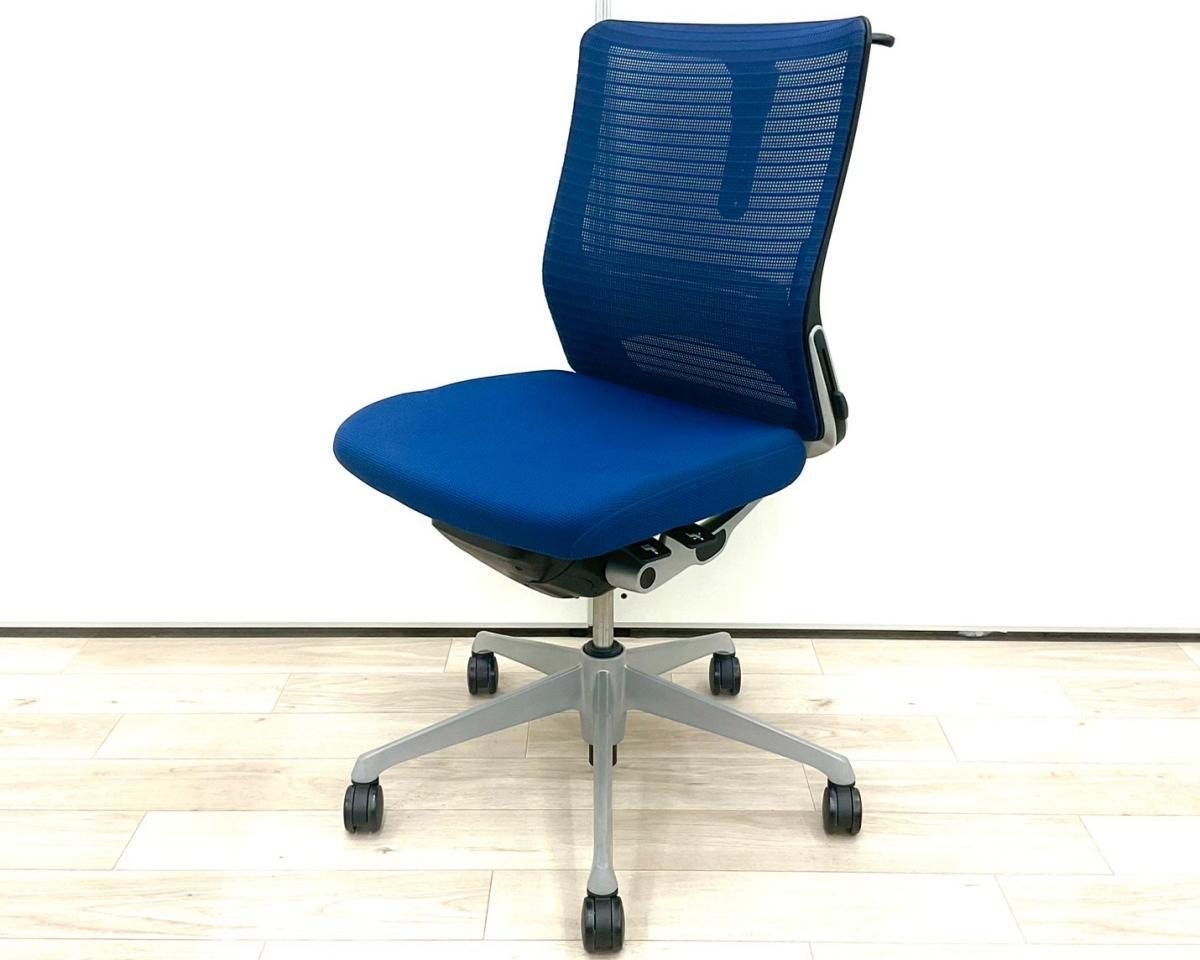 中古】コーラルチェア CQ31GR FSH3 オカムラ/okamura 肘無ミドルバック 