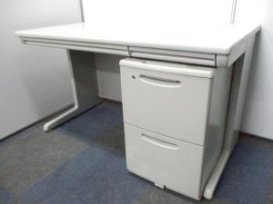【幅1200mmの擬似片袖机！】オカムラ製のセット商品！【平机＋２段ワゴンのセット商品！】【倉庫在庫品】【TH】
