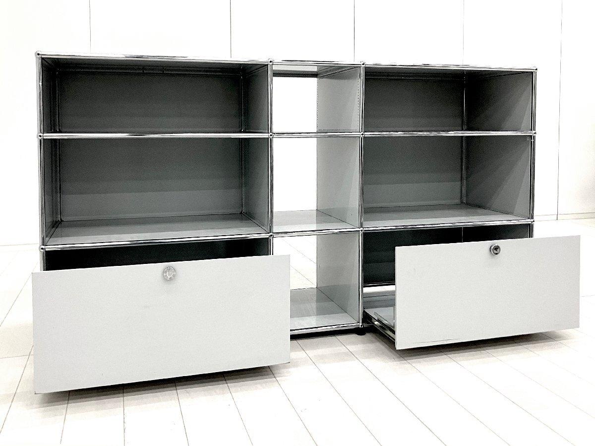 USMハラー　キャビネット　スチールラック　棚　台　純正　正規品　ライトグレー 中古】USMハラー キャビネット USMハラー 書庫その他 591419 - 中古