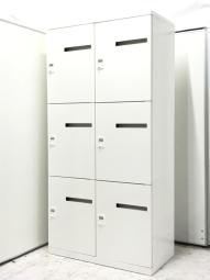 【2台限定】【フリーアドレスの相棒！ダイヤル錠タイプの6人用メールロッカー！】■オカムラ(okamura)製　レクトラインシリーズ　BSⅡタイプ　6人用ロッカー　パーソナルロッカー　H1810㎜　■投函口付　■ダイヤル錠　■ホワイト　※非常解除キーは付属ございません。