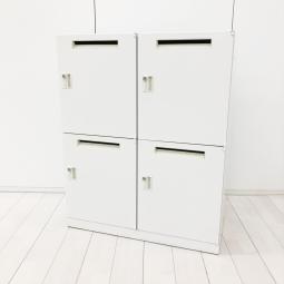 【在庫入替セール】【1台限定】【人気のメールポスト付タイプ！フリーアドレスのお供！】■ウチダ製　HSシリーズ　4人用パーソナルロッカー　■ホワイト【HU】【弊社使用欄：A01019159】【K5】