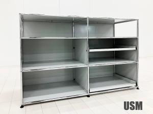 USMハラー　2列3段キャビネット　ライトグレー　シェルフ　D500　OPOPOP