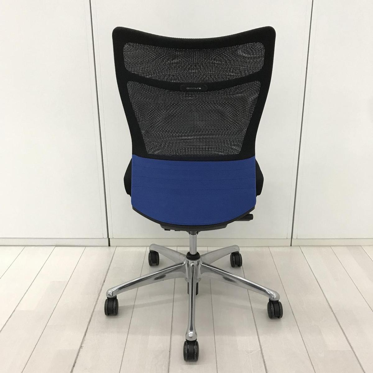 中古】フィーゴメッシュチェア オカムラ/okamura 肘無ミドルバック 