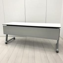 【会議も、集中も、これ一台！オカムラの高機能スタックテーブル！】■オカムラ(okamura)製　インターアクト プロ(Interact PRO)シリーズ　サイドスタックテーブル　ミーティングテーブル　W1800×D600×H720mm　■キャスター・幕板付　■ホワイト　【関東倉庫在庫品】【弊社使用欄：A01057195】【HU】
