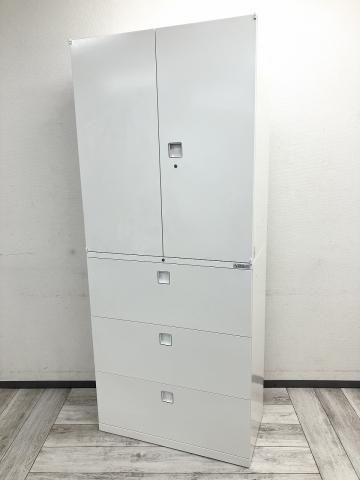 【中古】レクトライン 4BG32C　ZA75／4P313Y　ZA75 オカムラ（okamura） ハイキャビネット／両開き＋3段ラテラル