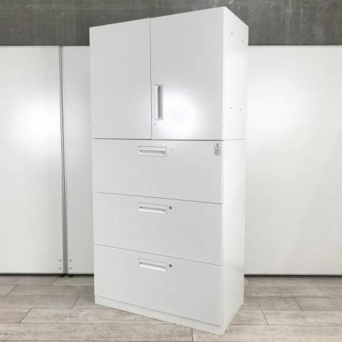 【中古】エディア BWUH-SU39SAWN　/　BWU-LR3A59SAWNN コクヨ（KOKUYO） ハイキャビネット／両開き＋3段ラテラル