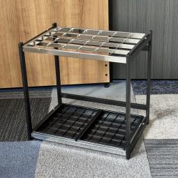 【最大24本収納、折りたためる務用傘立て】■6×4 傘立て　24本収納タイプ　■W520×D365×500ｍｍ　■ブラック　スチール　※愛知※名古屋※豊田※三重