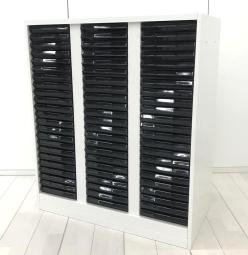 【書類や備品の保管・収納にオススメ！】■ウチダ　クリスタルトレイキャビネット（A4サイズ・浅型・3列23段）　ホワイト【UCHIDA　HS】
