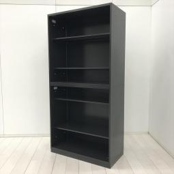 【よく使う資料やカタログ収納にオススメ！】■ウチダ　上下オープン書庫セット　ブラック　H1850mm（上900+下900+ベース50mm）　■出し入れしやすい！大容量オープンキャビネット！
