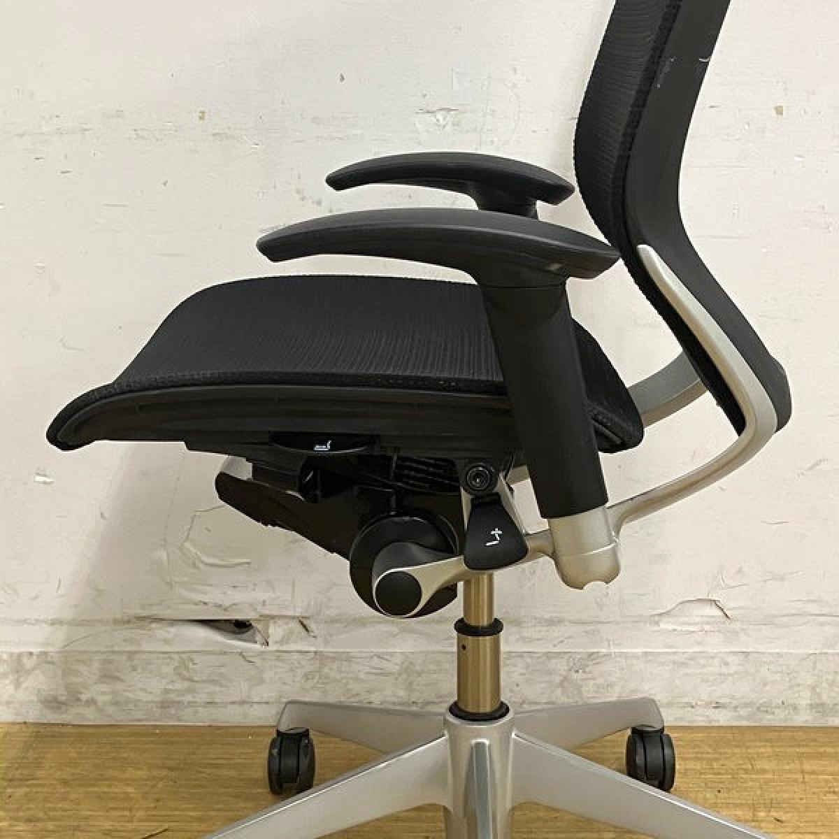 中古】バロンメッシュチェア CP83CR FDH1 オカムラ/okamura 肘付ロー 