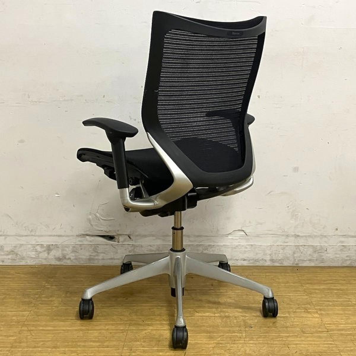 中古】バロンメッシュチェア CP83CR FDH1 オカムラ/okamura 肘付ロー 