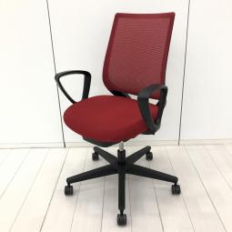 【在庫入替セール品！（本在庫限定価格）】【すっきりと上質なデザイン！快適な座り心地を実現するオフィスチェア！】■コクヨ（KOKUYO）製　ミトラ（Mitra）チェア　ローバック　背面メッシュ　■サークル肘　■カーマイン（レッド）×ブラックシェル【弊社使用欄：A01054126】【HU】