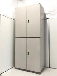 【省スペースに大容量収納！】■イトーキ　シンラインシリーズ　上下書庫セット　両開き＋両開き　■オフィス書類をまとめて整理！【THIN LINE CABINET】