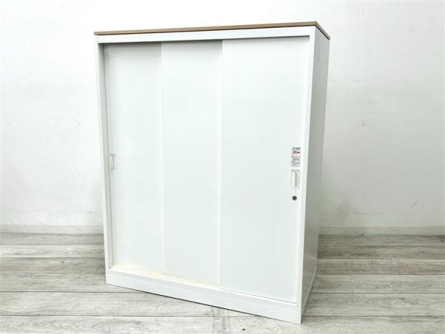 【中古】レクトライン  オカムラ（okamura） ローキャビネット／引き違い