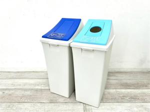 【定価約2万円】【デスクの下などにおすすめ！コンパクトサイズのダストボックス入荷！】■オカムラ（okamura）製/L936シリーズ　■ブルー/ライトブルー　■ダストボックス/ゴミ箱　■セット商品