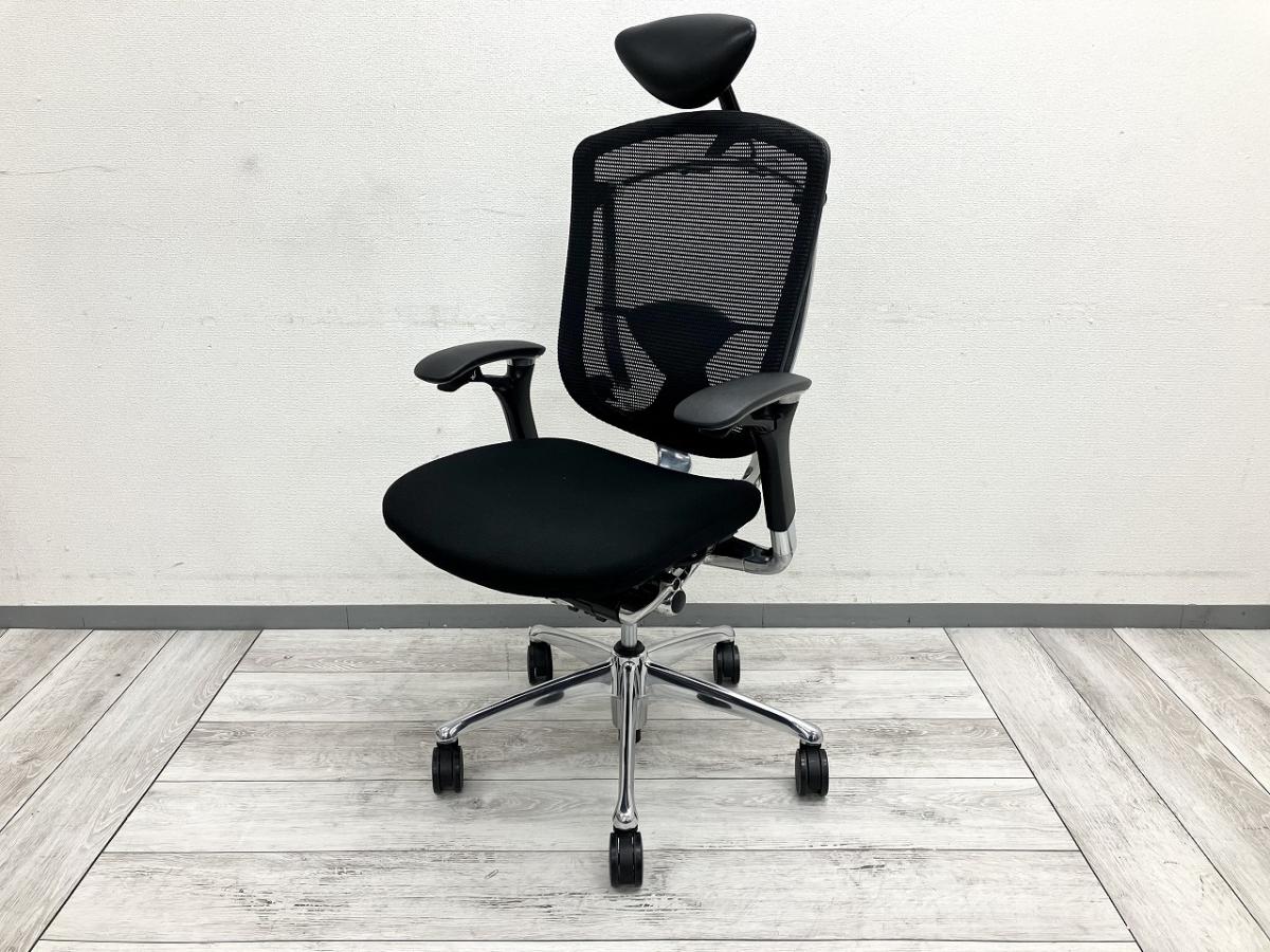 中古】コンテッサチェア CM52AB FBF1 オカムラ/okamura 肘付ハイバック 