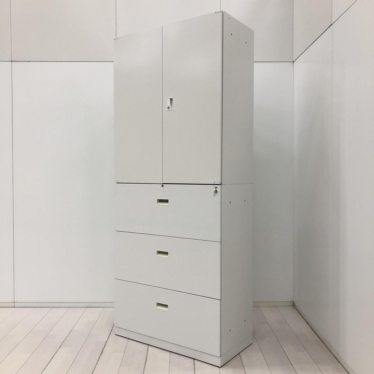 【オフィスの必需品！これ一台でオフィスの書類をスッキリ整理できる書庫セット！】■コクヨ(KOKUYO)製　ビジネスウォールＮタイプ(BWN)シリーズ　両開き＋3段ラテラル　書庫セット　■シリンダー錠　■ホワイト
                        ビジネスウォールNタイプ
                                    中古
            