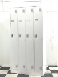 【シンプルでスタンダードな更衣ロッカー！移転や増員を検討されている方にオススメ！】■豊国工業製　TLKシリーズ　４人用更衣ロッカー　W900×D515㎜　■ホワイト 　■シリンダー錠　※サビありのため特価【AD】